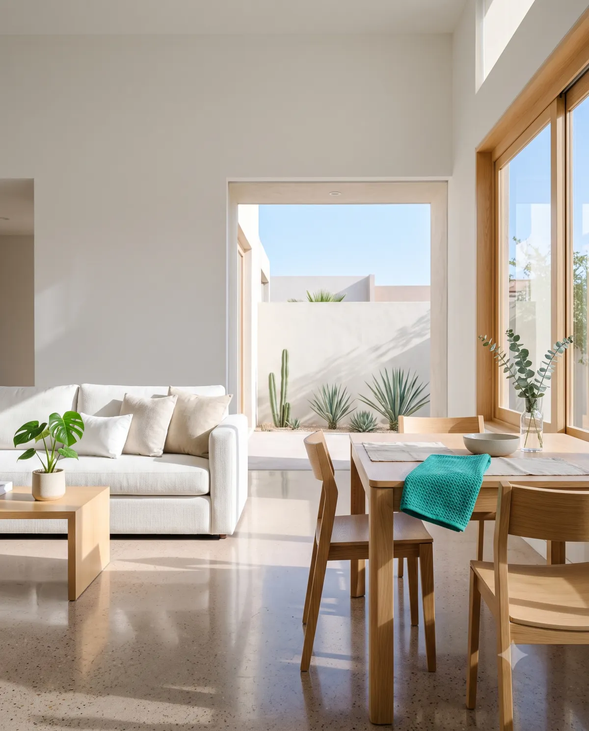 Sala y comedor impecables con luz natural
